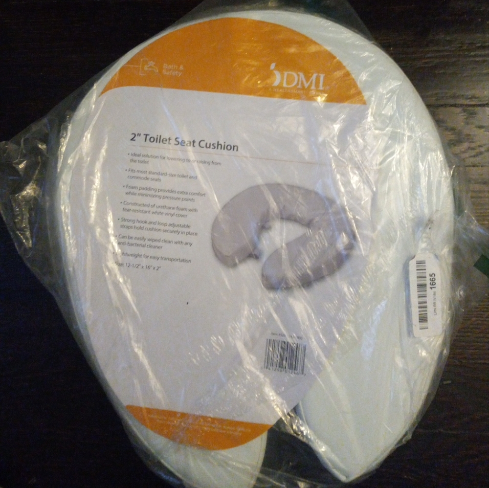 DMI Raised Toilet Seat Cushion and 2 Inch (Pack of 1), White